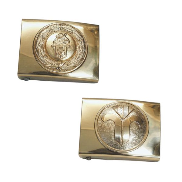 Koppelschloss messingfarben, mit Florianwappen, mit ZIV Emblem - Schornifix Onlineshop